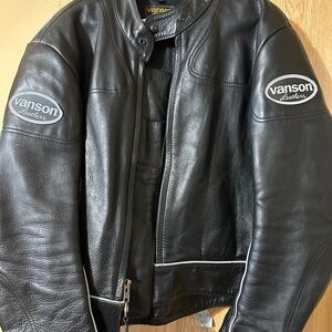 Vanson Biker Black Leather Jacket